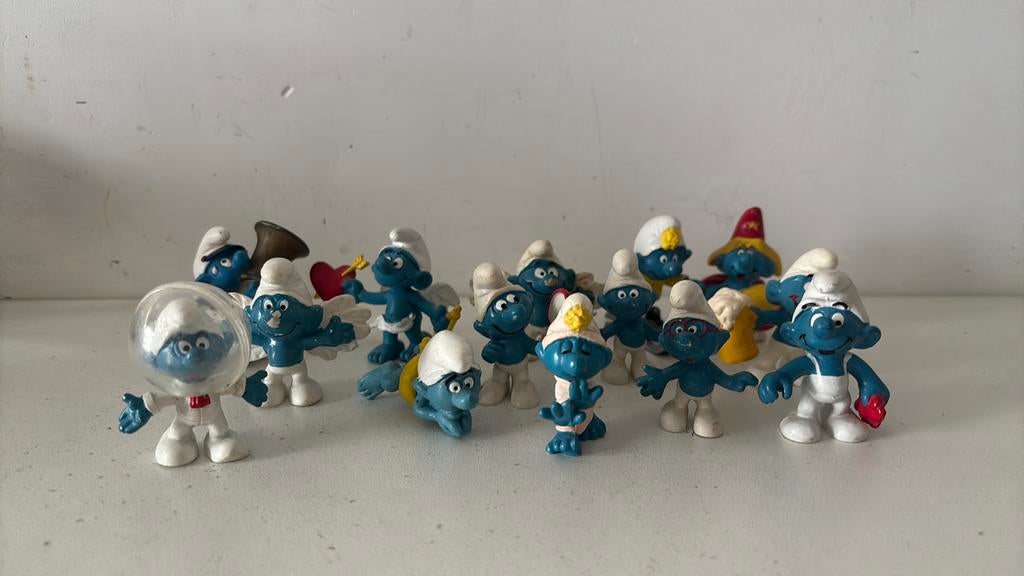 14 oude peyo smurfen, Ophalen of Verzenden, Zo goed als nieuw, Verschillende Smurfen