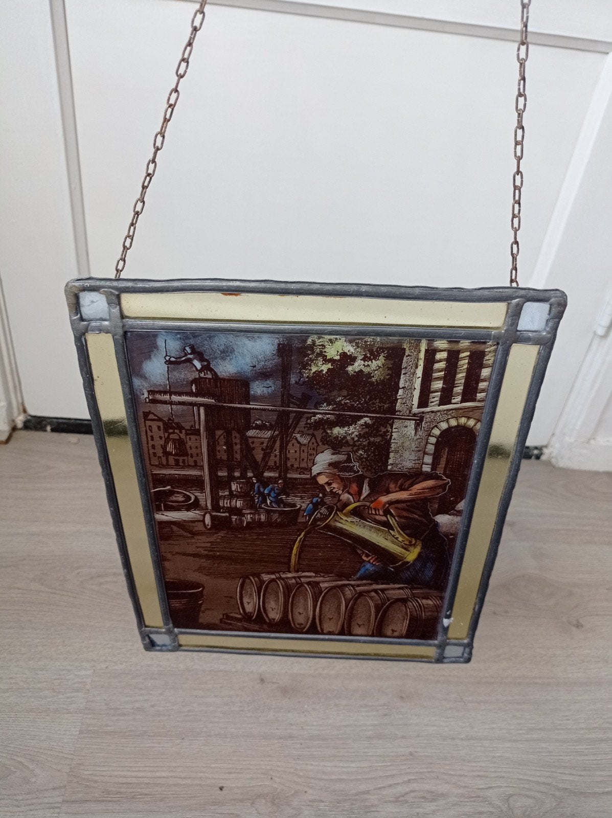 vintage glas-in-lood raamhanger, Ophalen of Verzenden