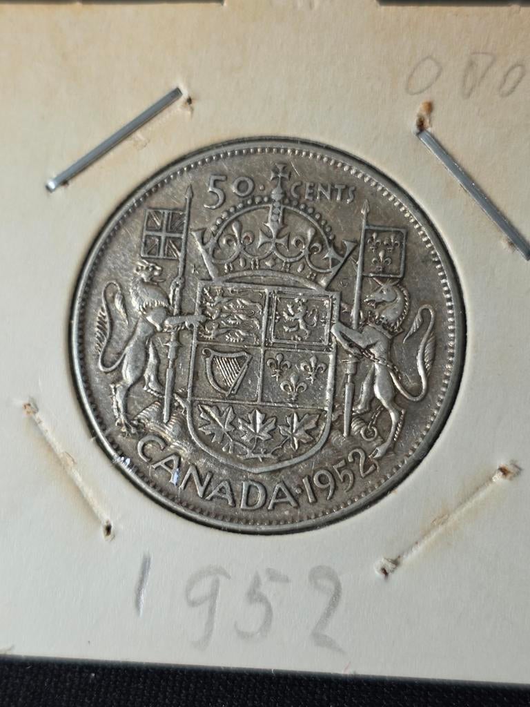 50 cent 1952 Canada, Verzenden, Noord-Amerika, Losse munt, Zilver