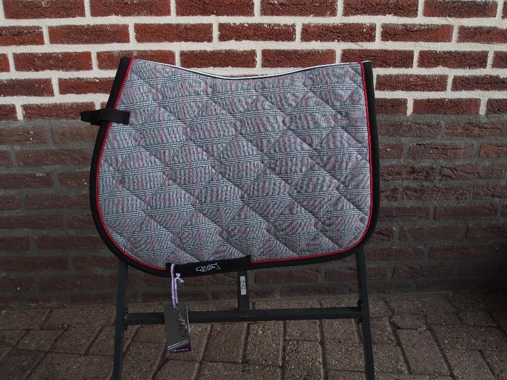 QHP Saddle Pad Check Grey GP Pony, Ophalen of Verzenden, Nieuw