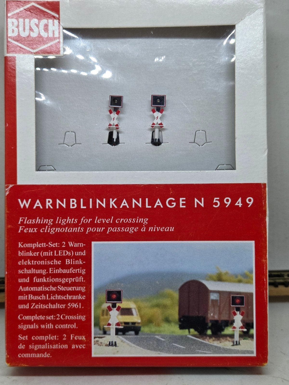 Busch 5949 Waarschuwingslampen met Automaat N-spoor, Overige merken, Gelijkstroom of Wisselstroom, Overige typen, Nieuw
