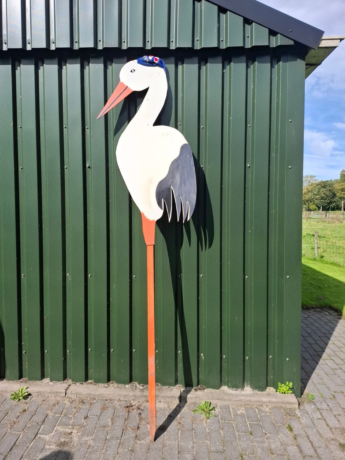 straatversiering ooievaar, Ophalen, Versiering