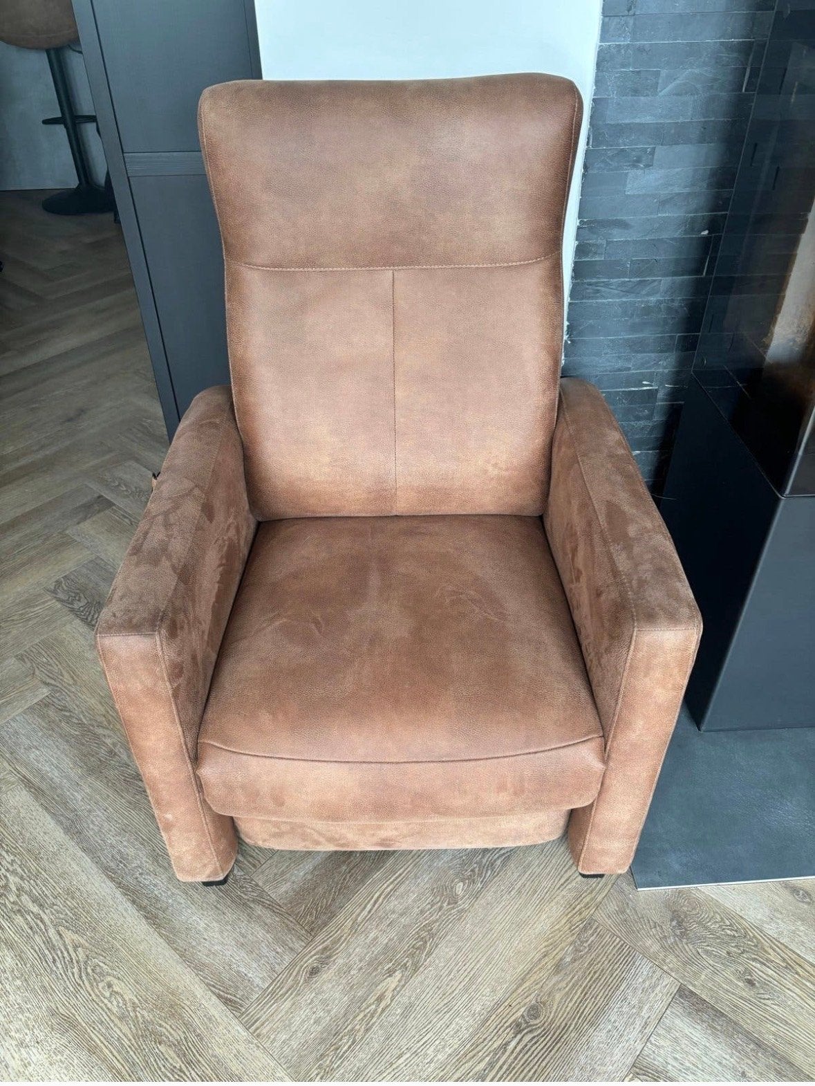 Novi Relaxfauteuil Microleder Kentucky Cognac Maat S, Ophalen, 75 tot 100 cm, Zo goed als nieuw, Stof