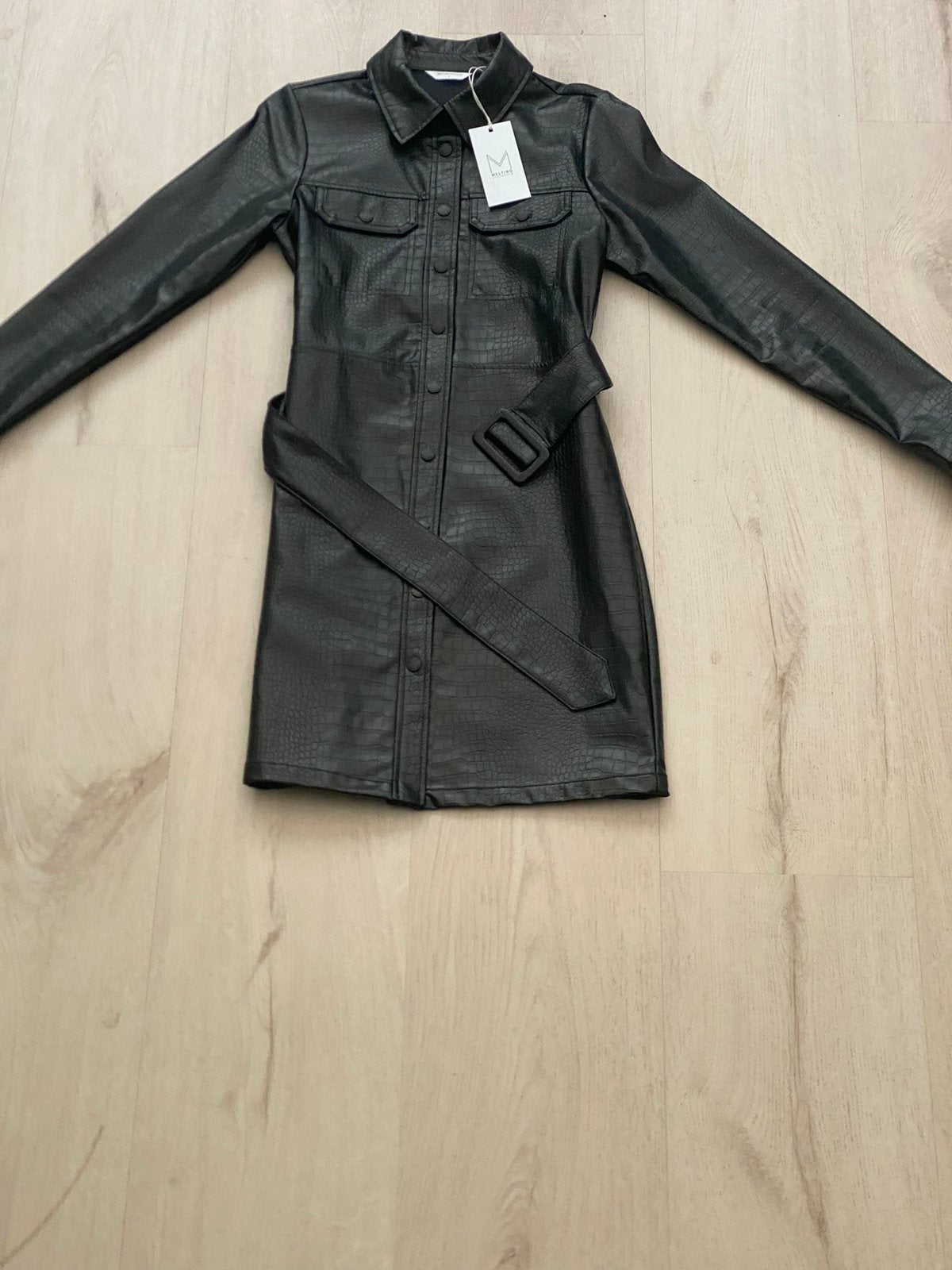 Leren jurkje, Kleding | Dames, Jurken, Zwart, Ophalen of Verzenden, Zo goed als nieuw, Maat 36 (S)