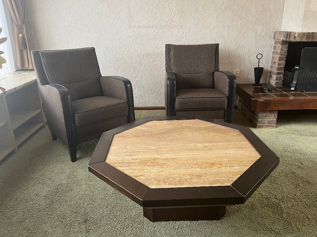 Salon tafel, Huis en Inrichting, Tafels | Salontafels, Ophalen, Gebruikt, Eikenhout, Overige vormen