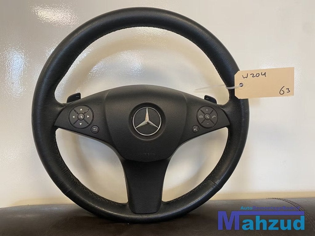 MERCEDES W204 C-KLASSE Leer stuurwiel stuur airbag flipper, Gebruikt, Mercedes-Benz AG, Mercedes-Benz, Ophalen of Verzenden
