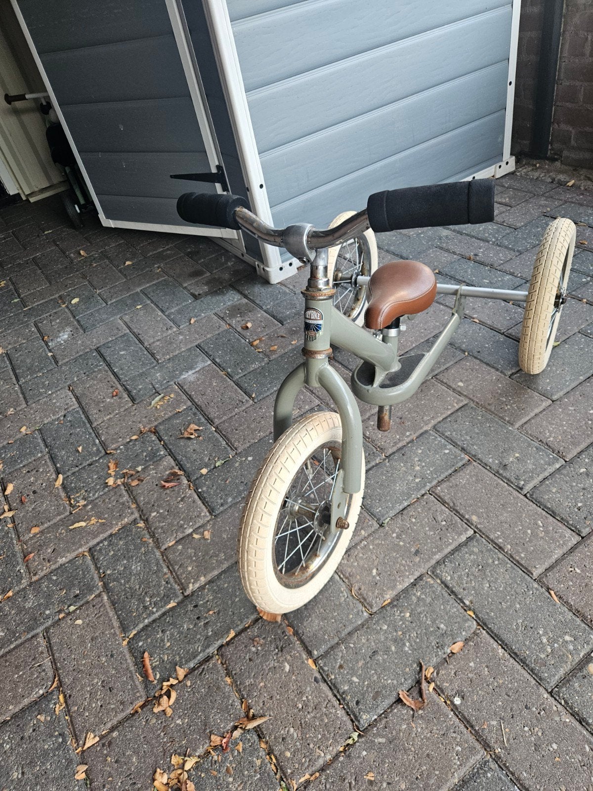 Trybike loopfiets/driewieler - Groen met bruin zadel, Fietsen en Brommers, Ophalen, Gebruikt