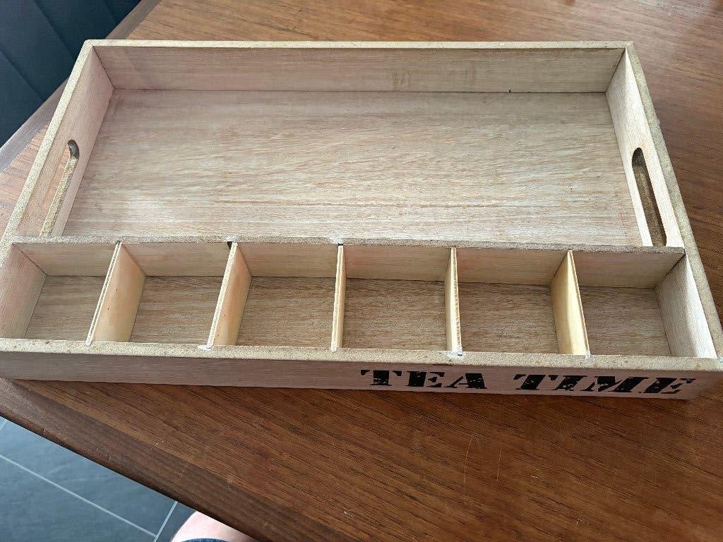 Serving tray Tea time hout, Gebruikt, Met opstaande rand, Ophalen of Verzenden, Dienblad