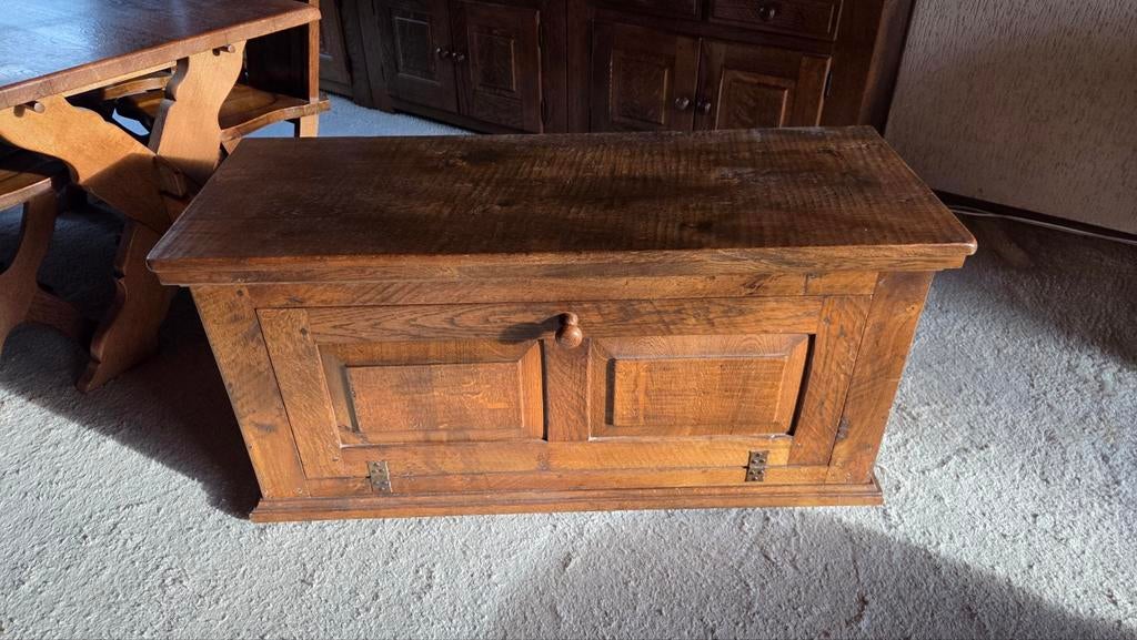 Nette massief eiken dekenkist - 125x47x61cm, Ophalen