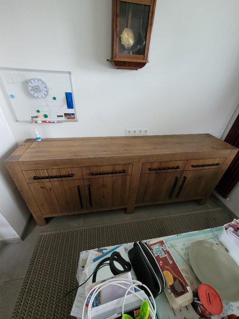 Dressoir en tafel Roots Goossens, Ophalen, Met deur(en), 150 tot 200 cm, Eikenhout