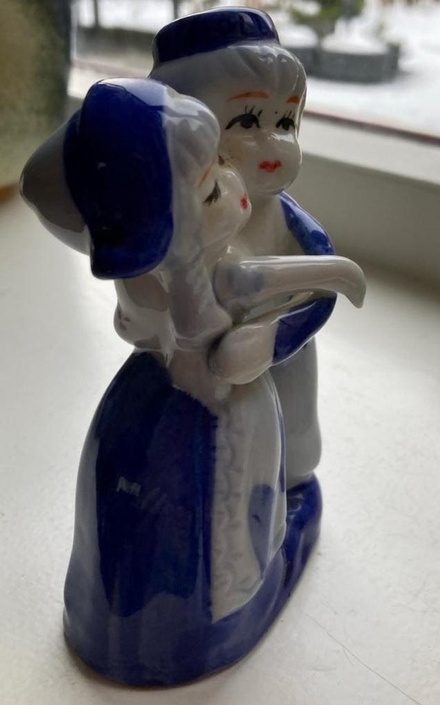 Lief “Delfts” blauw beeldje, handgeschilderd, 11 cm, Ophalen of Verzenden, Zo goed als nieuw, Dier