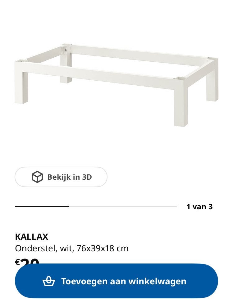 IKEA Kallax Onderstel Wit - Nieuwstaat, Ophalen of Verzenden, Nieuw