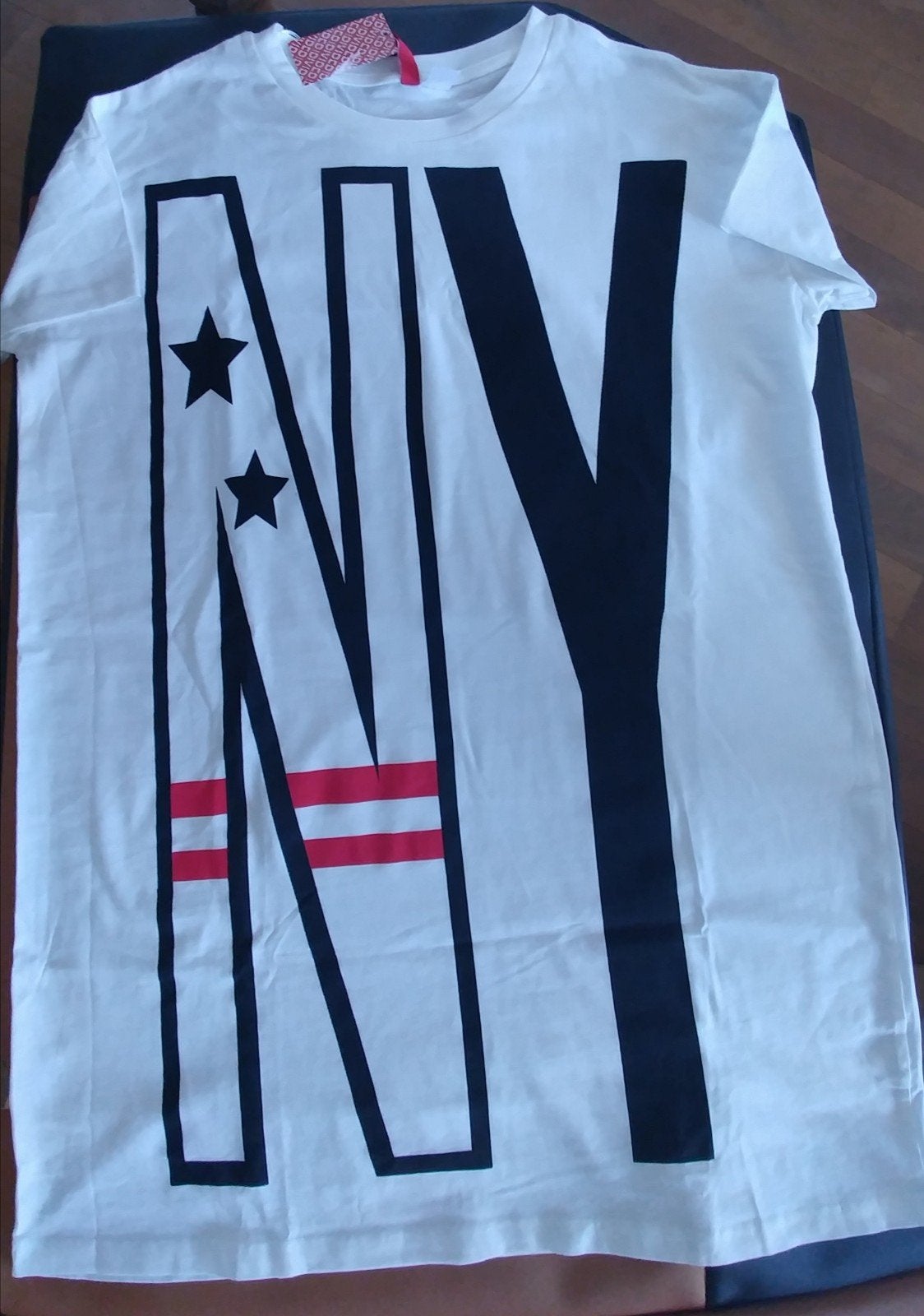 H&M NY T-shirt mt. S oversized, H&M, Verzenden, Wit, Nieuw