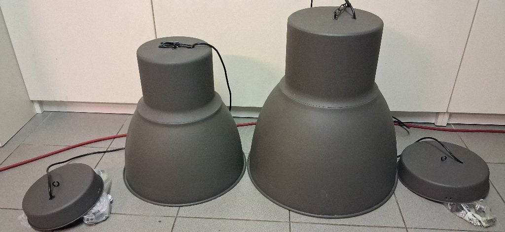 2 x hanglamp ikea Hektor lamp ikea hektar industrieel, Ophalen of Verzenden, Gebruikt, Metaal