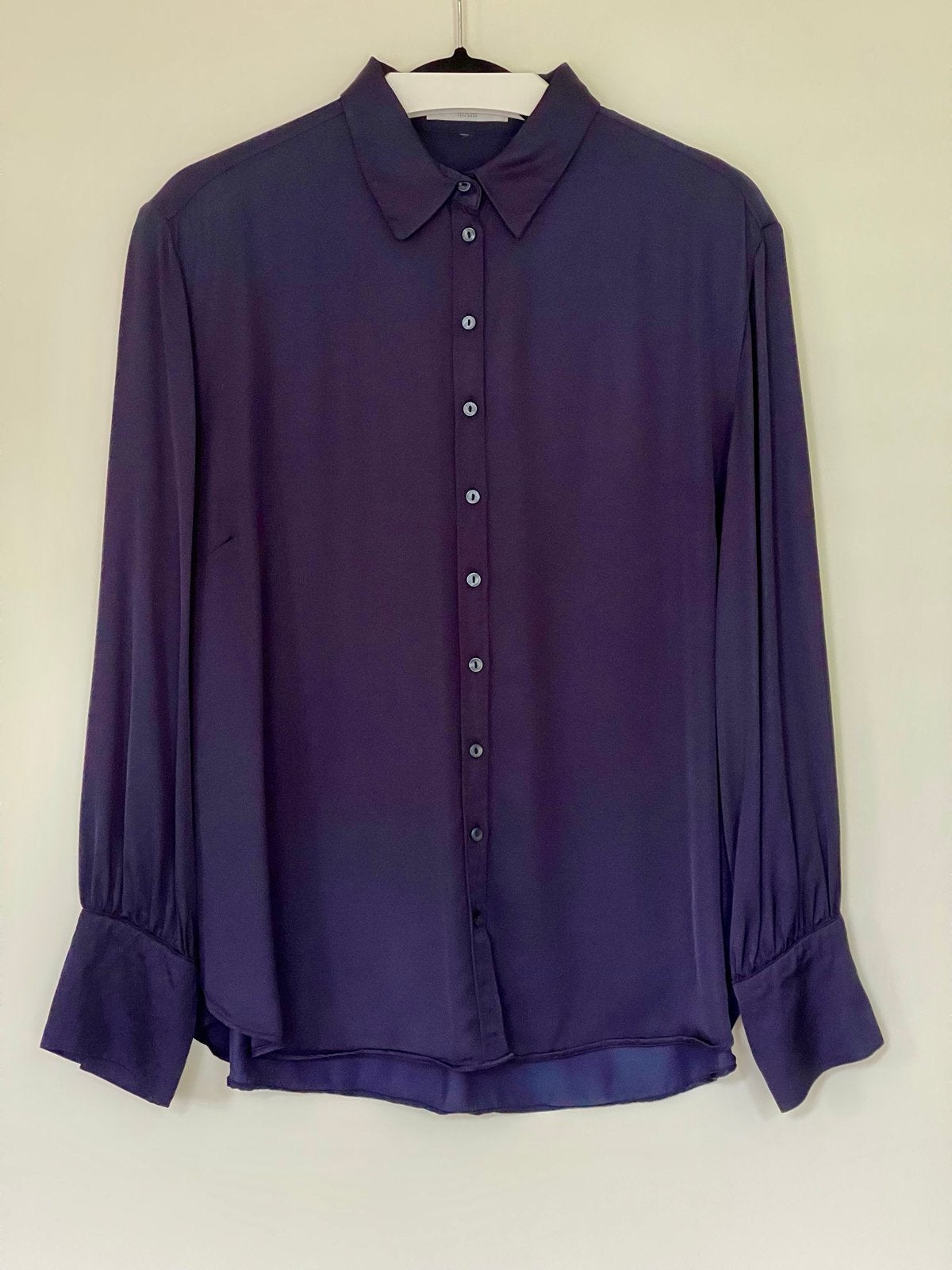 Brax Zijden Blouse Donkerblauw Maat 44 Z.G.A.N., Kleding | Dames, Ophalen of Verzenden, Zo goed als nieuw, Maat 42/44 (L), Blauw