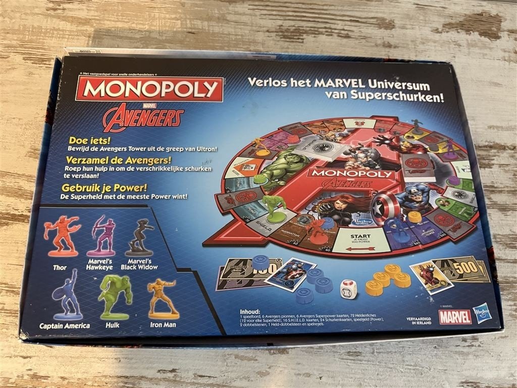 Monopoly Marvel avengers - s2102, Hobby en Vrije tijd, Verzenden, Zo goed als nieuw