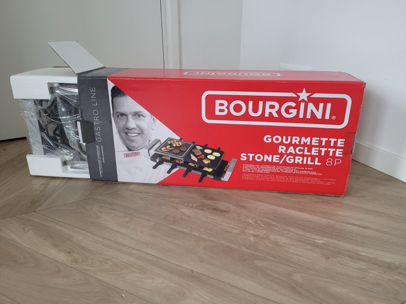 BOURGINI Gourmet Raclette Steengril 8P, Ophalen, Nieuw