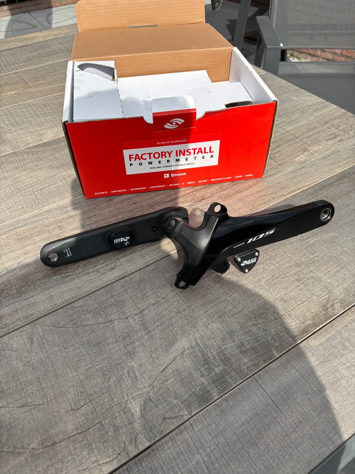 Dubbelzijdige powermeter 4iiii Shimano 105 R7000 - 175mm, Fietsen en Brommers, Crankstel of Pedalen, Gebruikt, Ophalen of Verzenden