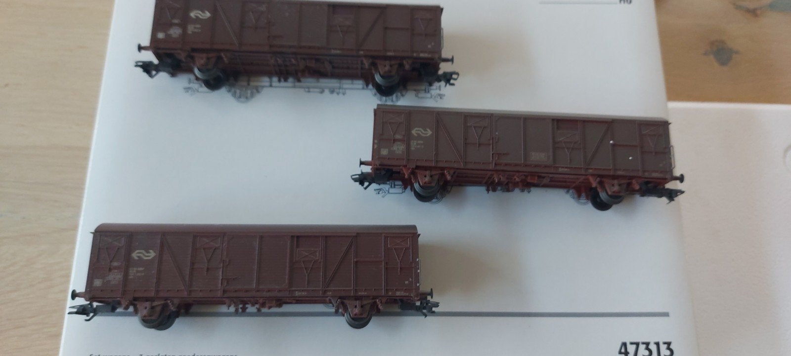 3 dlg Märklin NS gesloten goederenwagenset artnr 47313 in ov, Hobby en Vrije tijd, Arnold, Gelijkstroom, Wagon, Ophalen of Verzenden