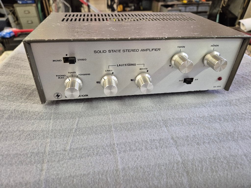Vintage Monacor SA-300 stereo versterker – jaren 70, Gebruikt, Ophalen, Overige merken, Minder dan 60 watt