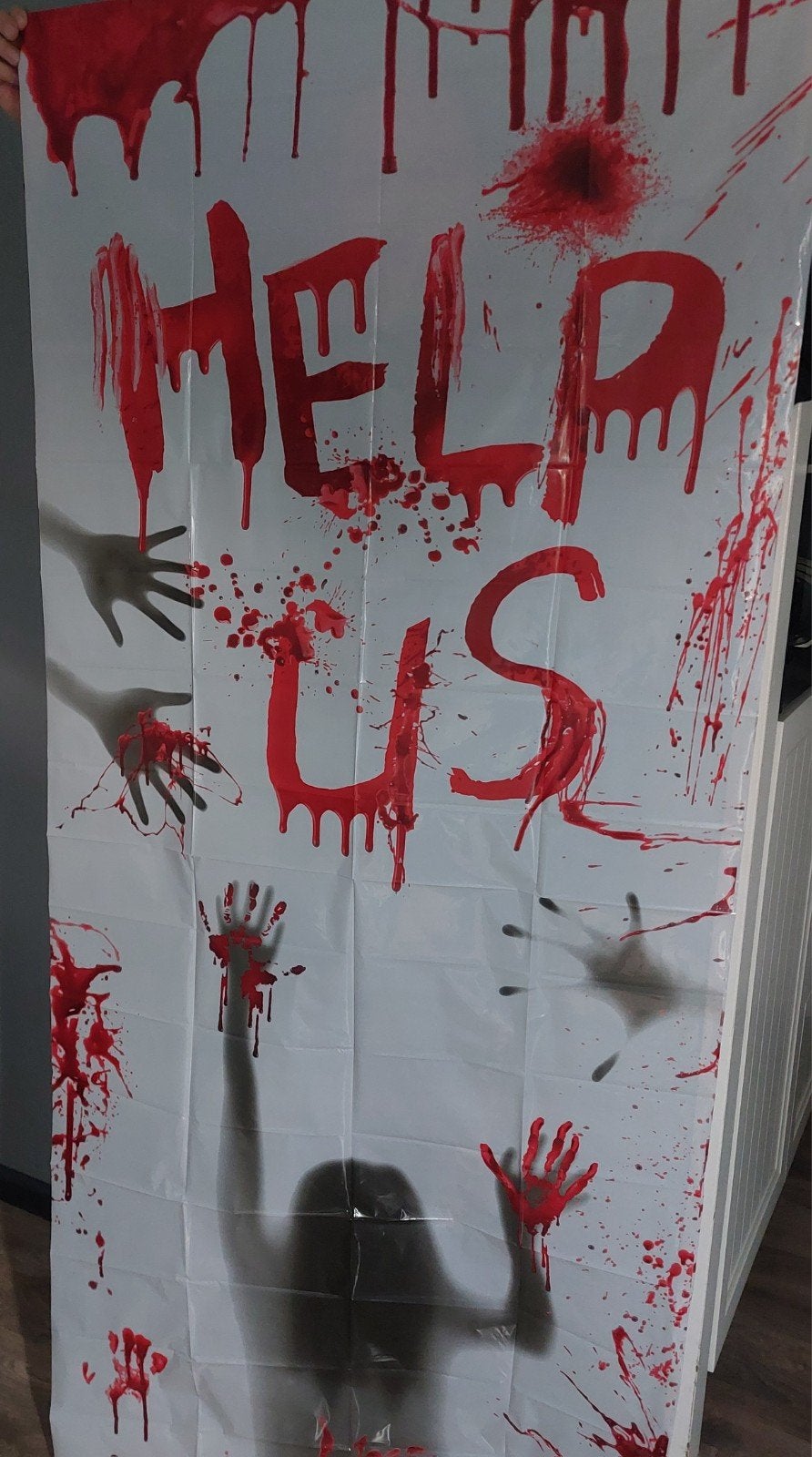 Halloween Raam Versiering - Bloedige Hand- en Voetafdrukken, Ophalen of Verzenden, Nieuw, Versiering, Halloween of Griezel