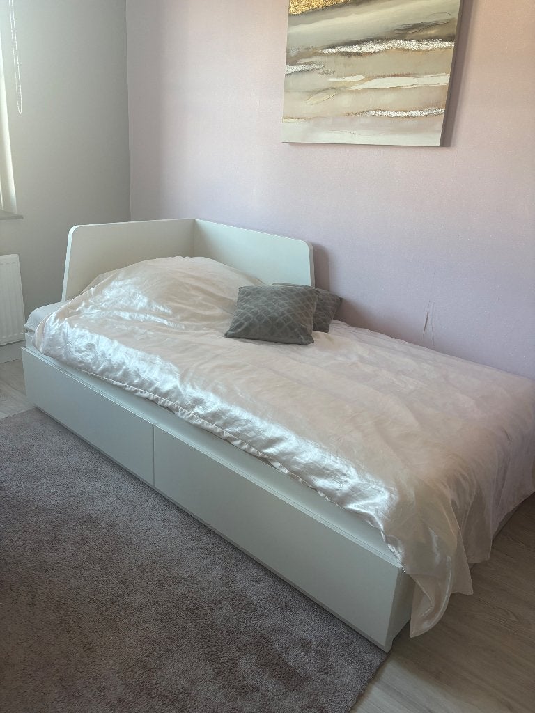 IKEA bedbank Flekke zo goed als nieuw, Ophalen, Wit, Tweepersoons, Zo goed als nieuw