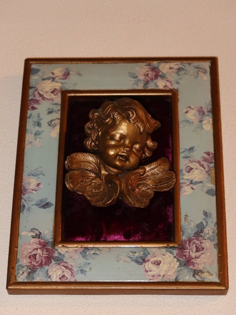 vintage Cherubijntje in een klassiek Shabby Chic deco lijst, Verzenden, Zo goed als nieuw