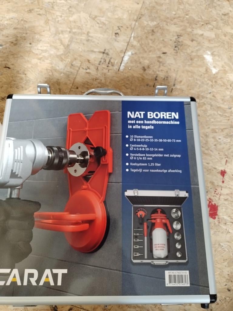 Carat Diamantboren Set voor Nat Boren in Tegels, Ophalen of Verzenden, Zo goed als nieuw, Boormachine, Variabele snelheid