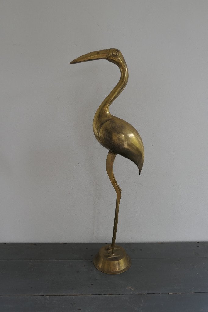 Vintage XL messing vogel flamingo kraanvogel TCM Brass India, Verzenden, Koper