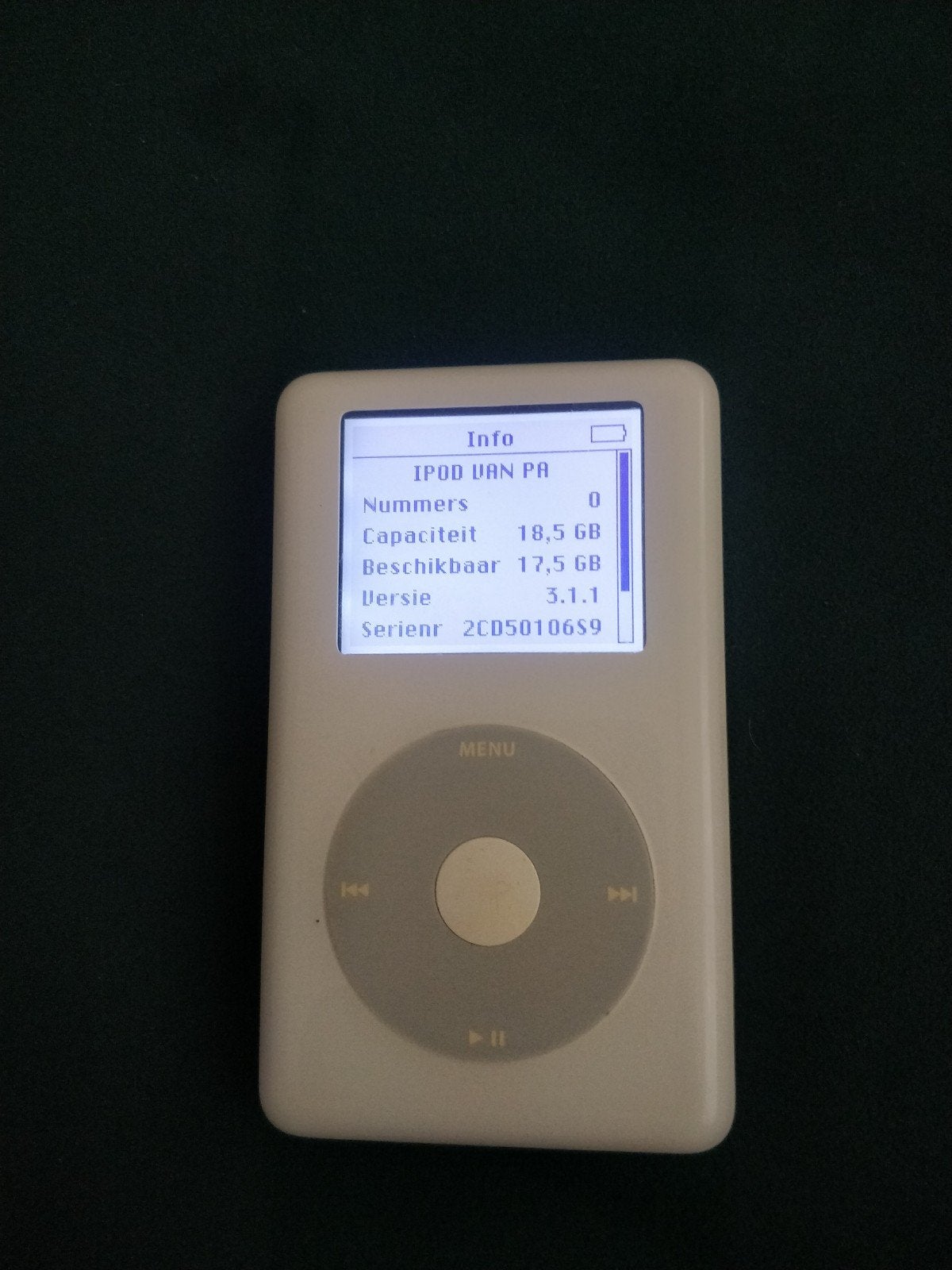 Apple iPod Classic 4e generatie 20GB, Gebruikt, Ophalen of Verzenden, 10 tot 20 GB, Overige kleuren