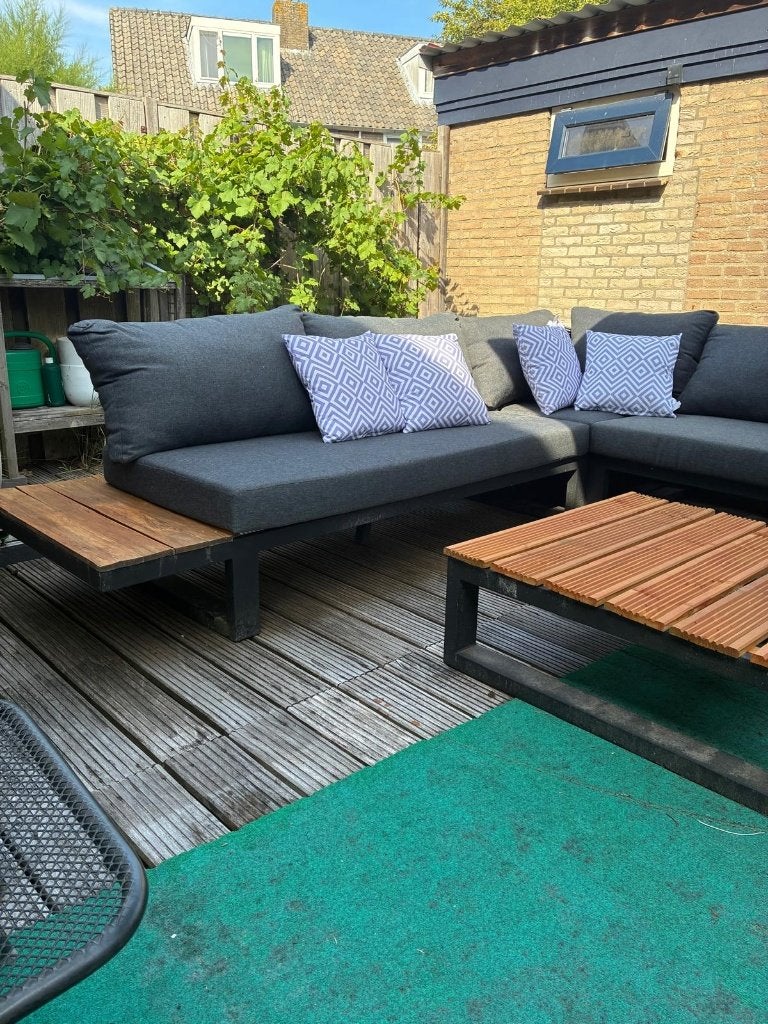 Loungeset met hoes, Ophalen, 5 zitplaatsen, Kunststof, Gebruikt