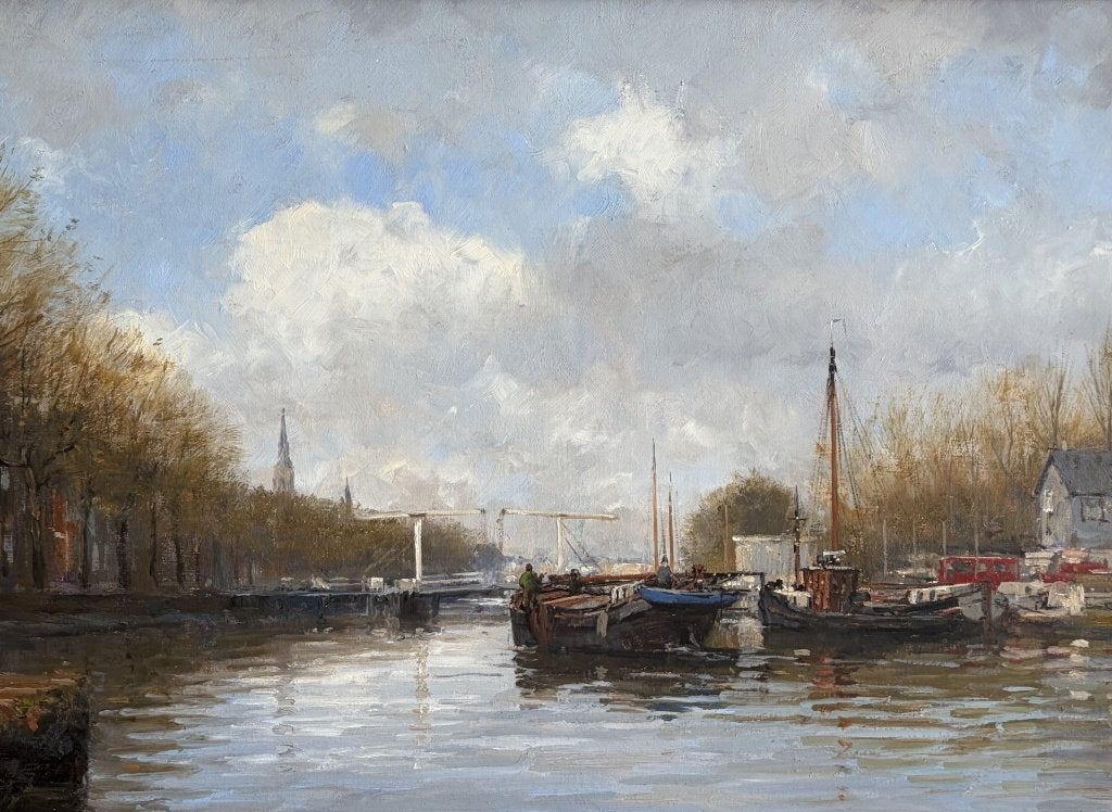 FJ Goosen, schepen in een Amsterdamse gracht, Ophalen