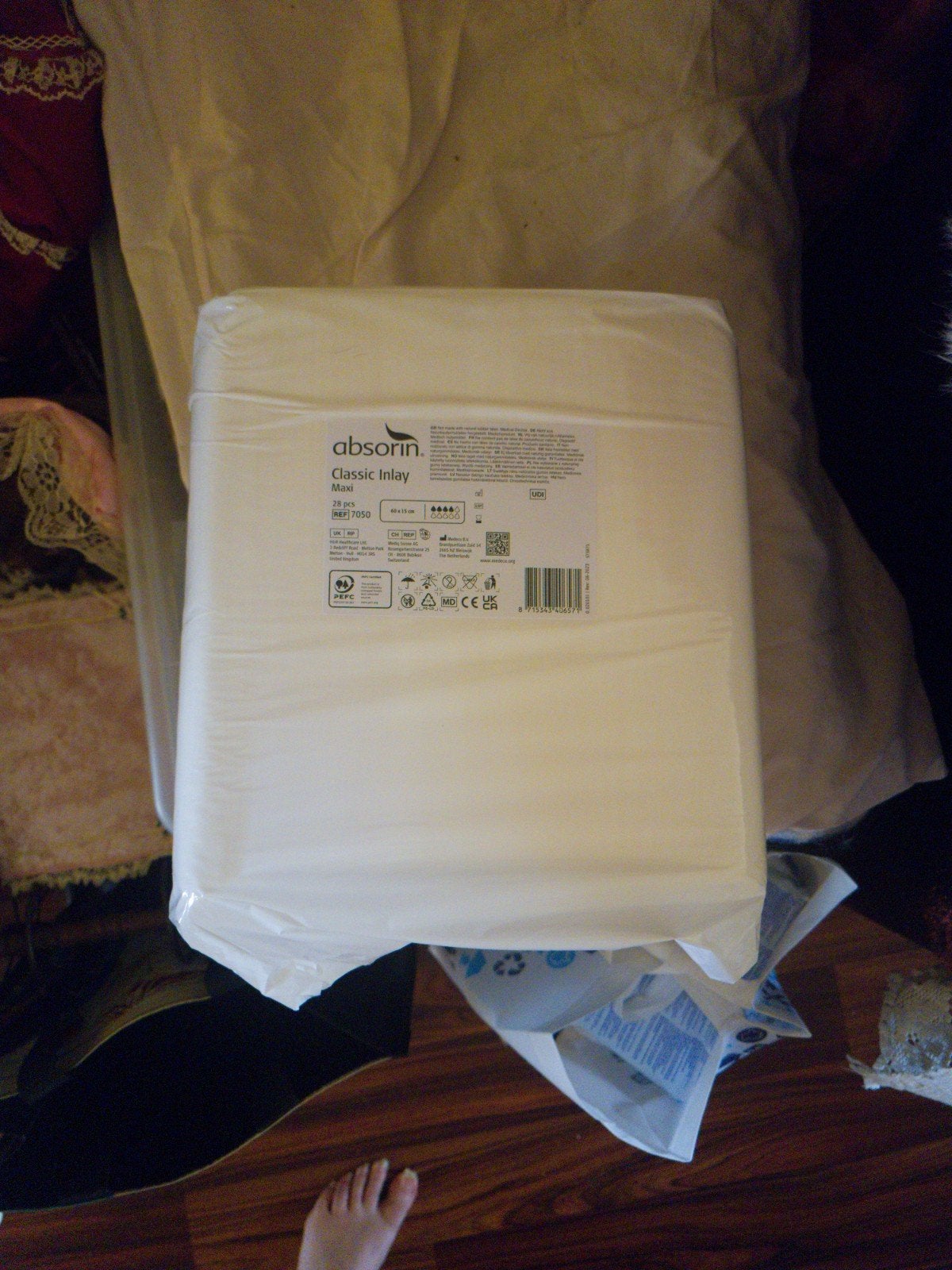 Absorin incontinentie inleggers te koop 4 pakken, Ophalen of Verzenden