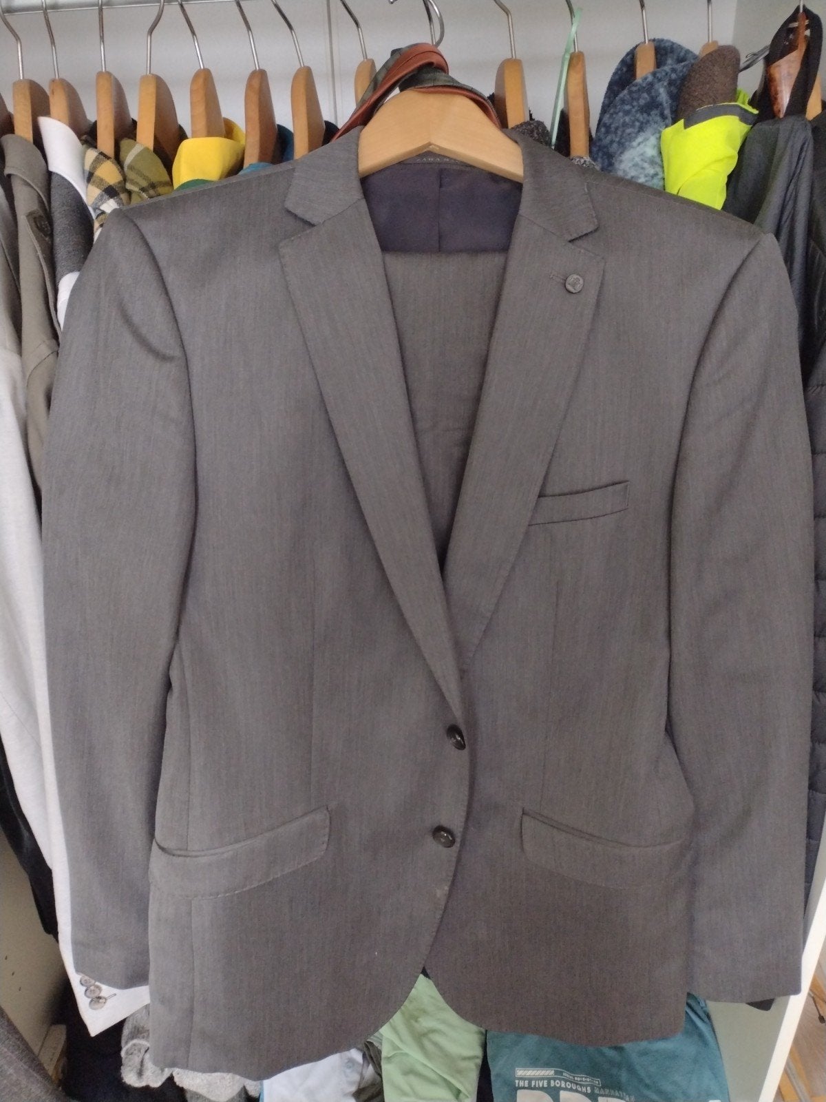 Grijs Zara pak met broek - Maat 52, Maat 52/54 (L), Zara, Ophalen of Verzenden, Grijs