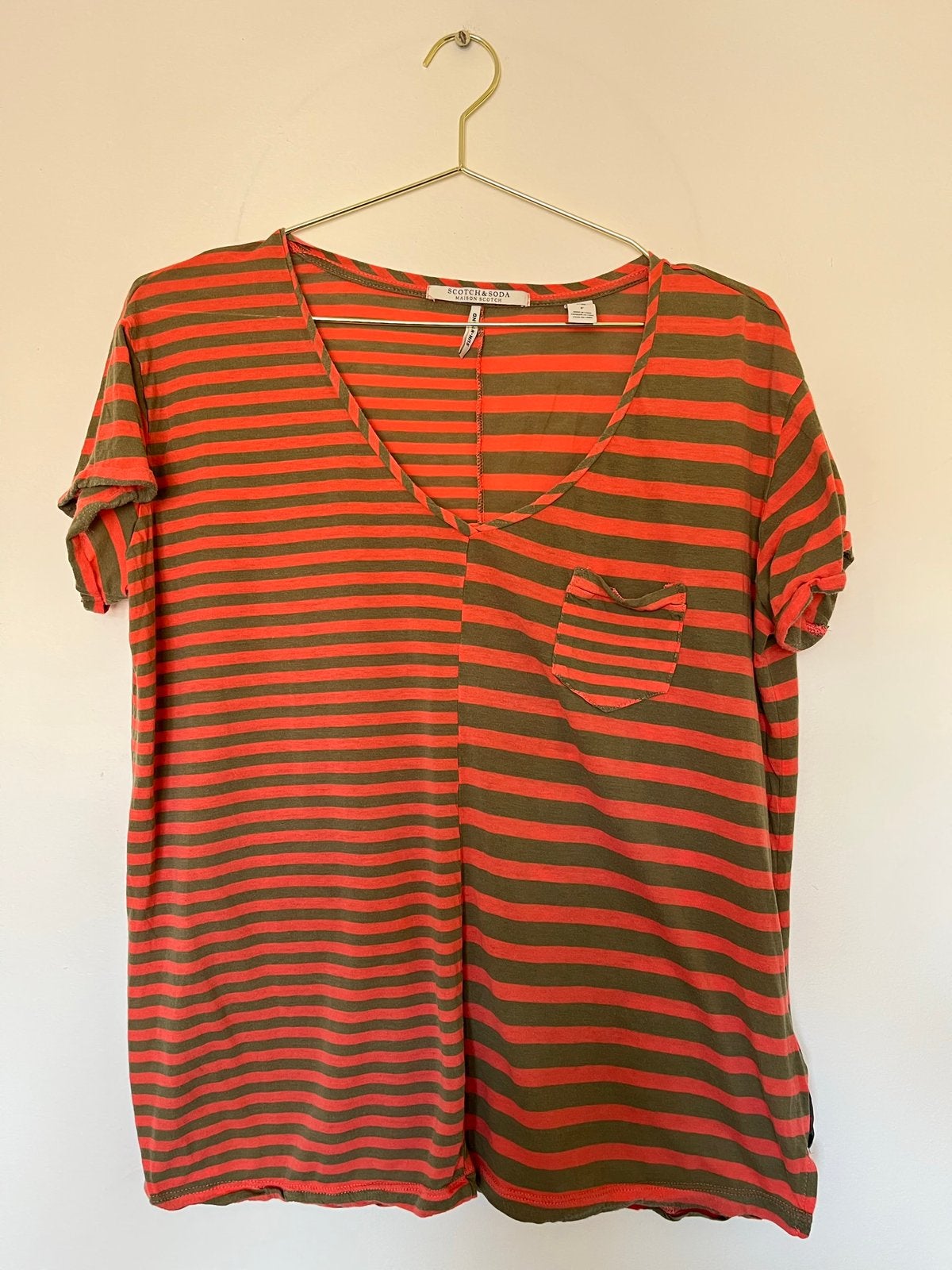 Scotch & Soda Sun n Sand groen rood gestreepte top egf, Kleding | Dames, Scotch & Soda, Ophalen of Verzenden, Zo goed als nieuw