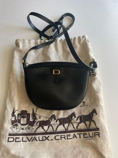 DELVAUX VINTAGE CROSSBODY/ SCHOUDERTAS, Sieraden, Tassen en Uiterlijk, Ophalen, Zo goed als nieuw, Zwart, Leer