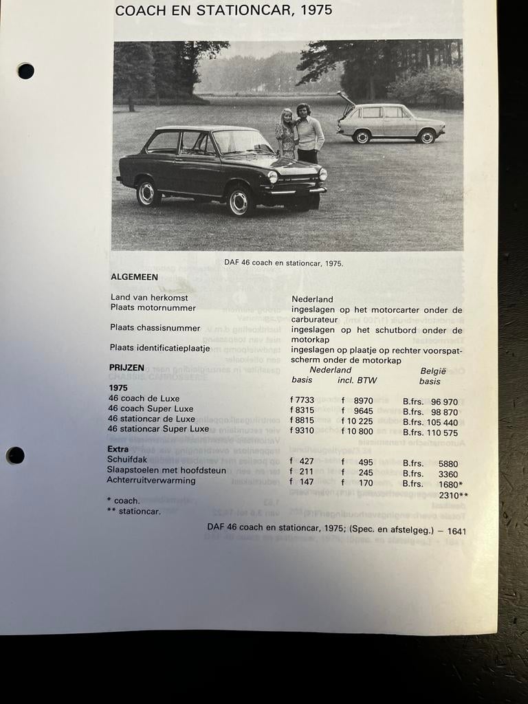 DAF 46 Coach en Stationcar, 1975 -  vraagbaak, Ophalen of Verzenden, Gelezen, Overige merken