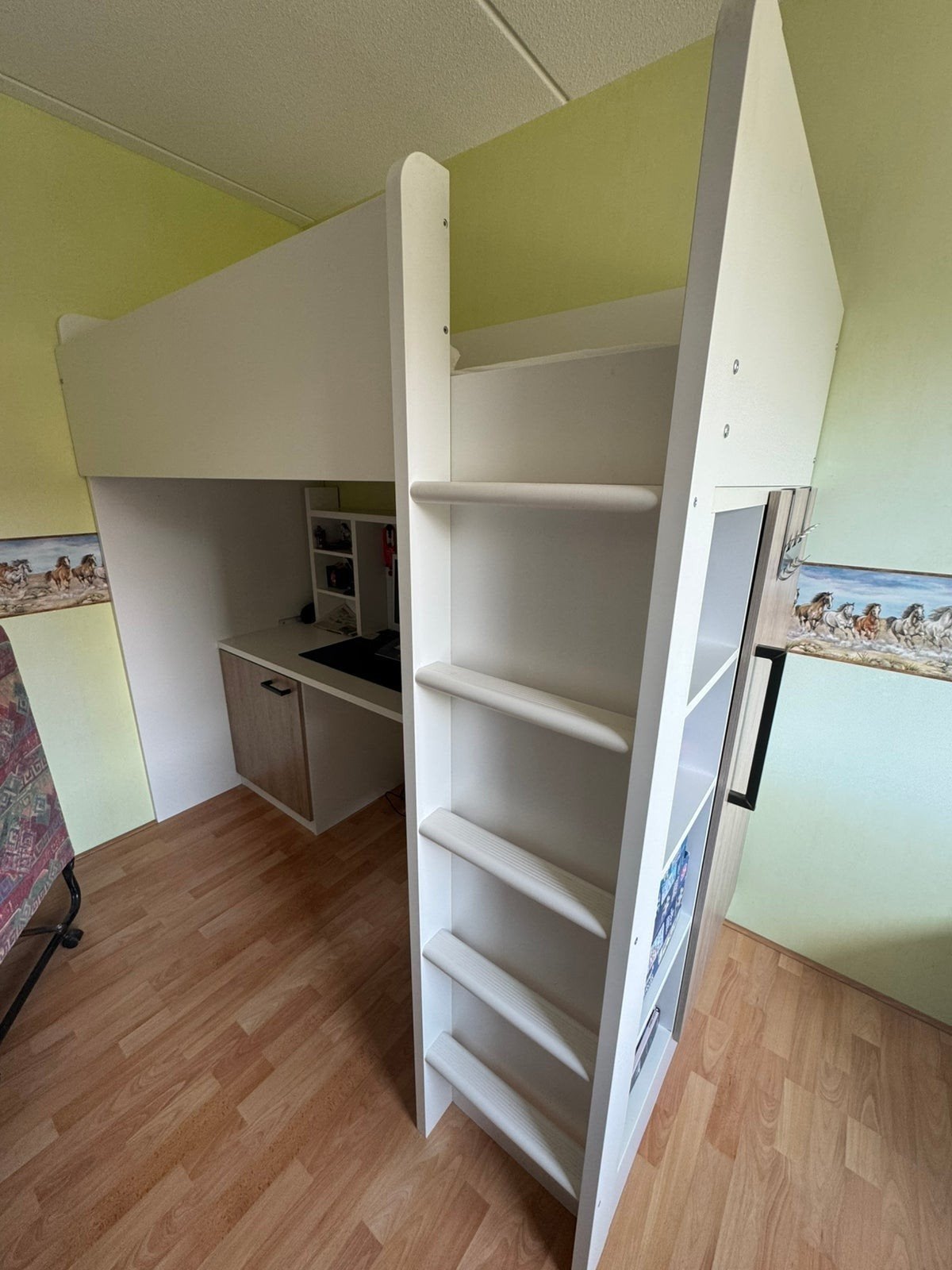 IKEA Stuva hoogslaper met bureau en kast, Ophalen, 85 tot 100 cm, Gebruikt, Hoogslaper of Stapelbed