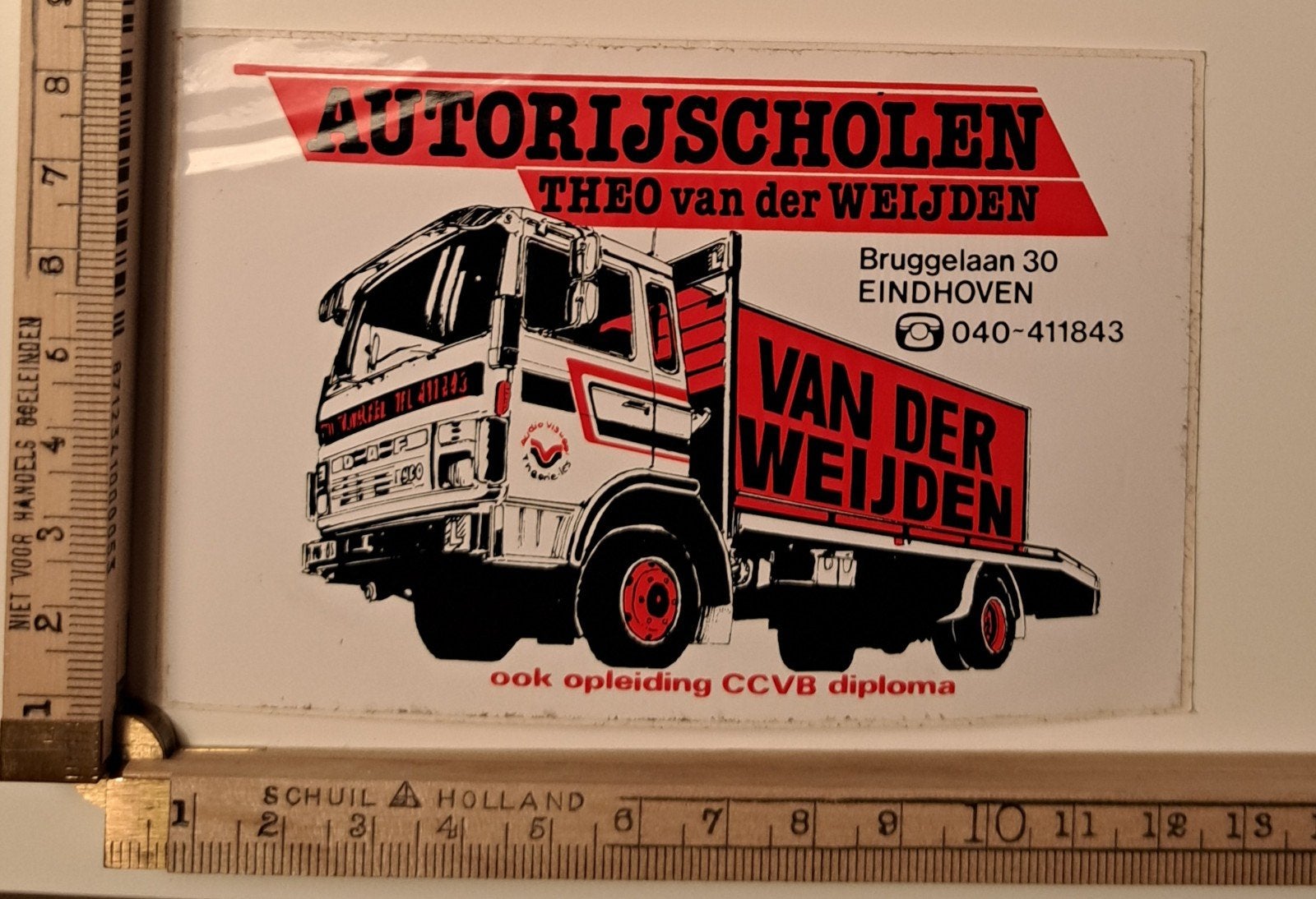 Vintage sticker DAF Vrachtauto vrachtwagen truck Eindhoven, Ophalen of Verzenden, Zo goed als nieuw