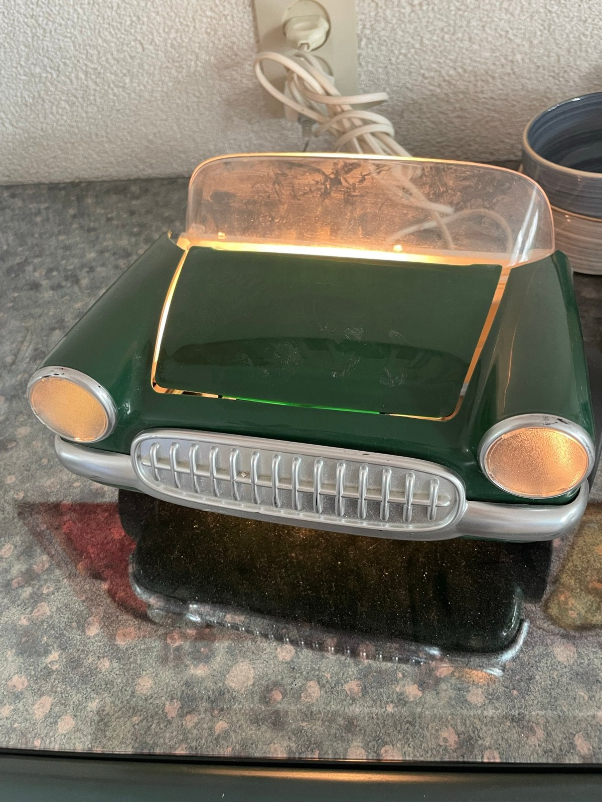 Vintage auto-vormige lamp - Groen, Antiek en Kunst, Antiek | Lampen, Ophalen of Verzenden