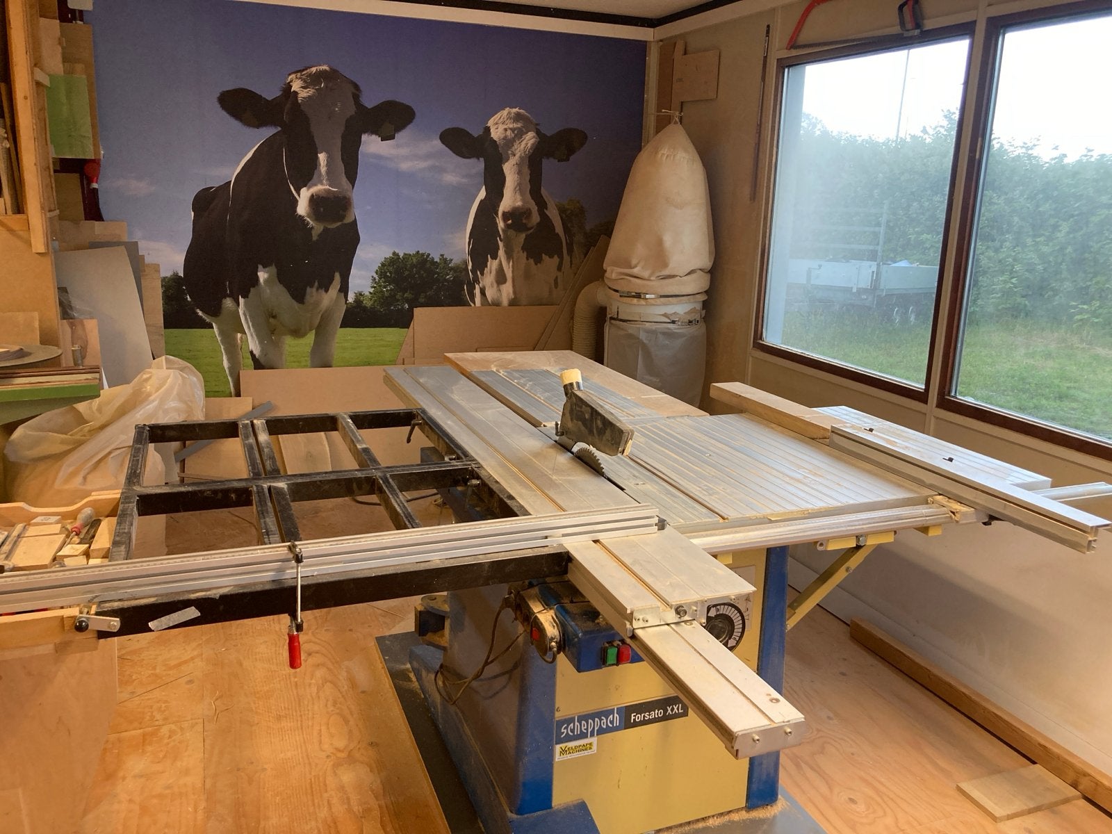 Scheppach Forsato XXL formaatzaag met afzuiging, Ophalen, Gebruikt, 1200 watt of meer, 70 mm of meer
