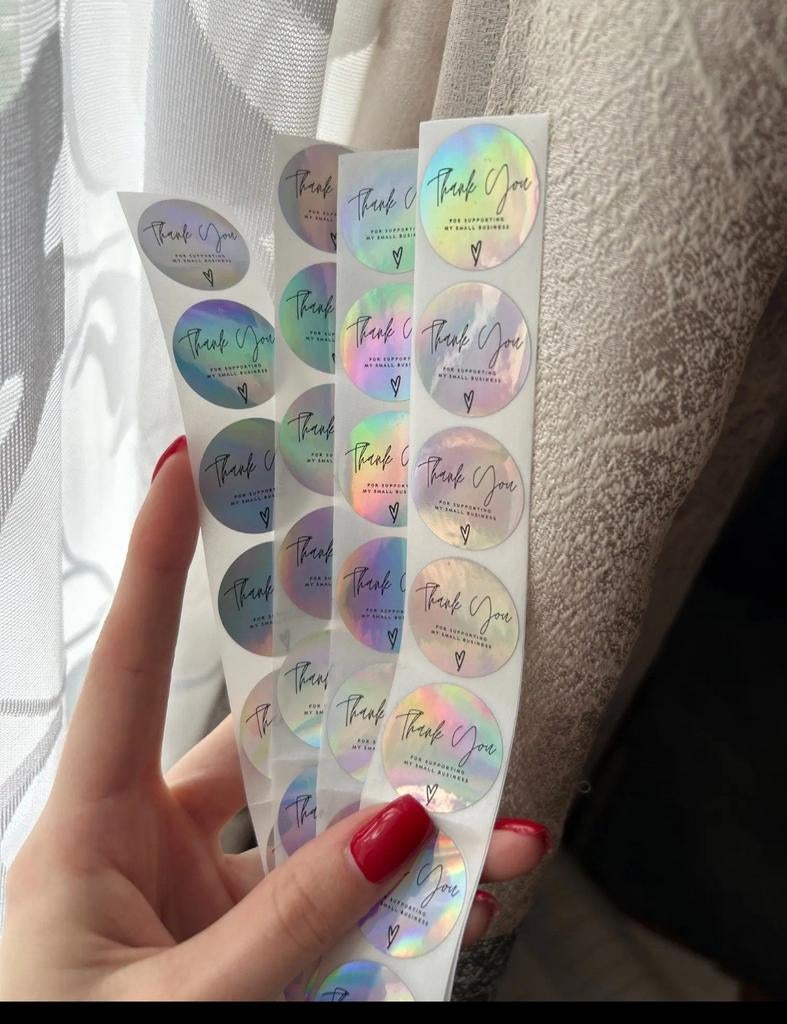 50 stuks Nieuwe Holografische 'Thank You' Stickers, Ophalen, Nieuw, Meerdere stickers