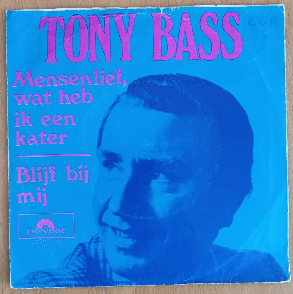Tony Bass - Mensenlief, Wat Heb Ik Een Kater, Fotohoes, 7 inch, Ophalen of Verzenden, Zo goed als nieuw
