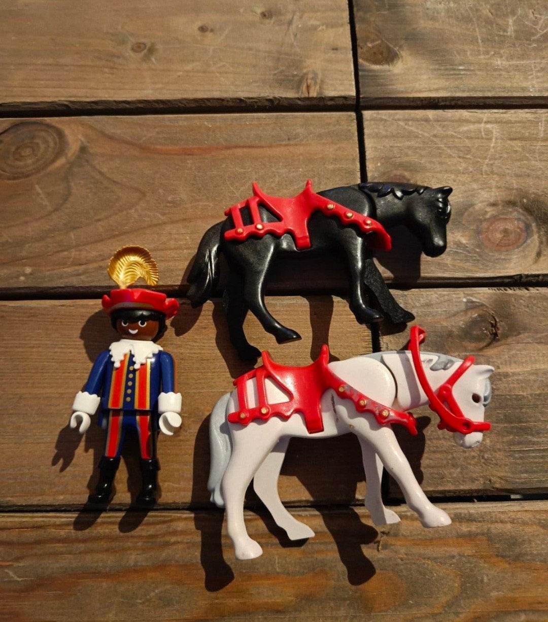 Playmobil zwarte piet met paarden, Kinderen en Baby's, Speelgoed | Playmobil, Gebruikt, Complete set, Ophalen of Verzenden, Figuren