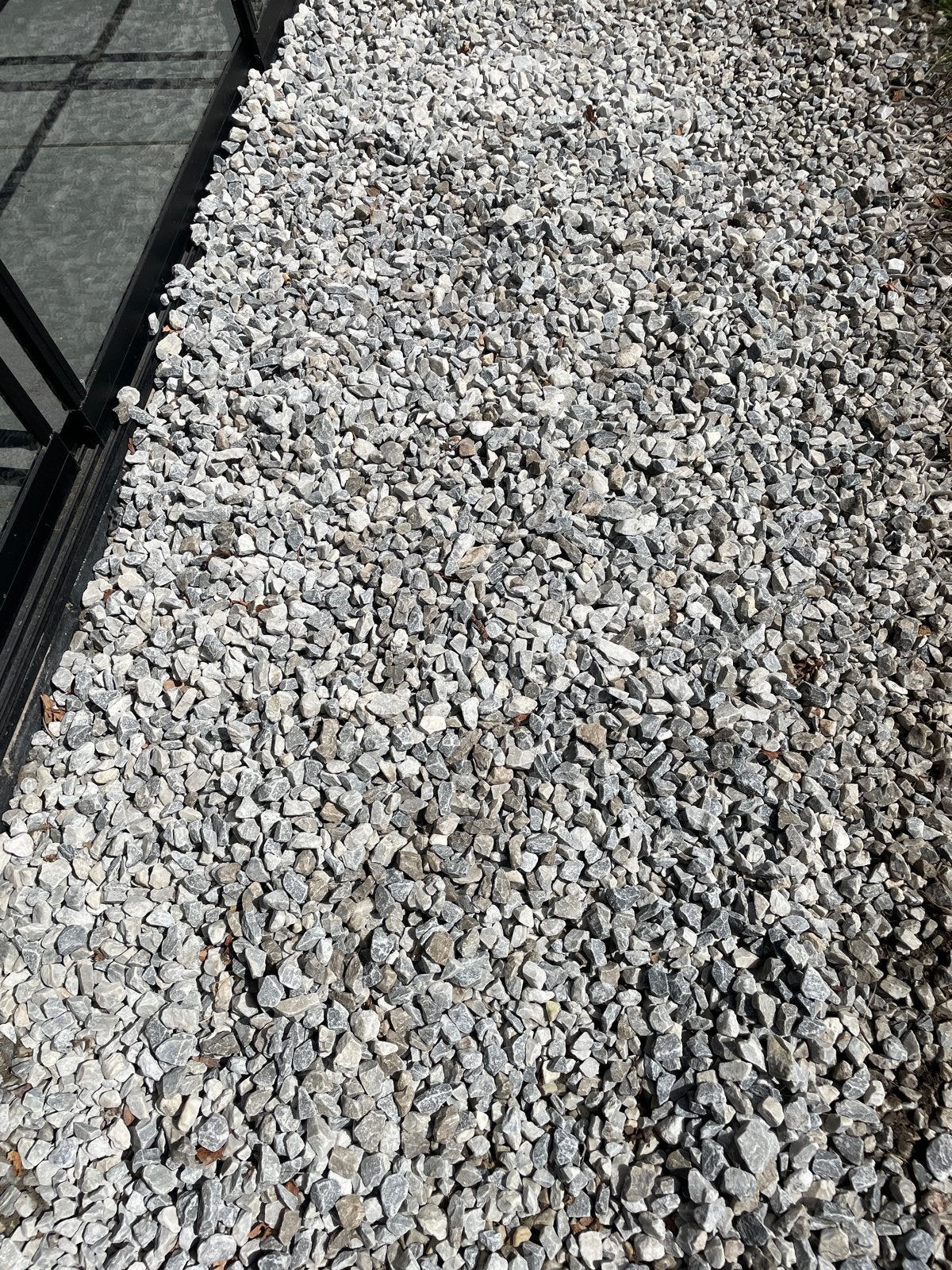 2 kuub Arctic Grey split/grind gratis af te halen, Tuin en Terras, Grind, Keien en Split, Ophalen, Gebruikt, Grijs, Grind