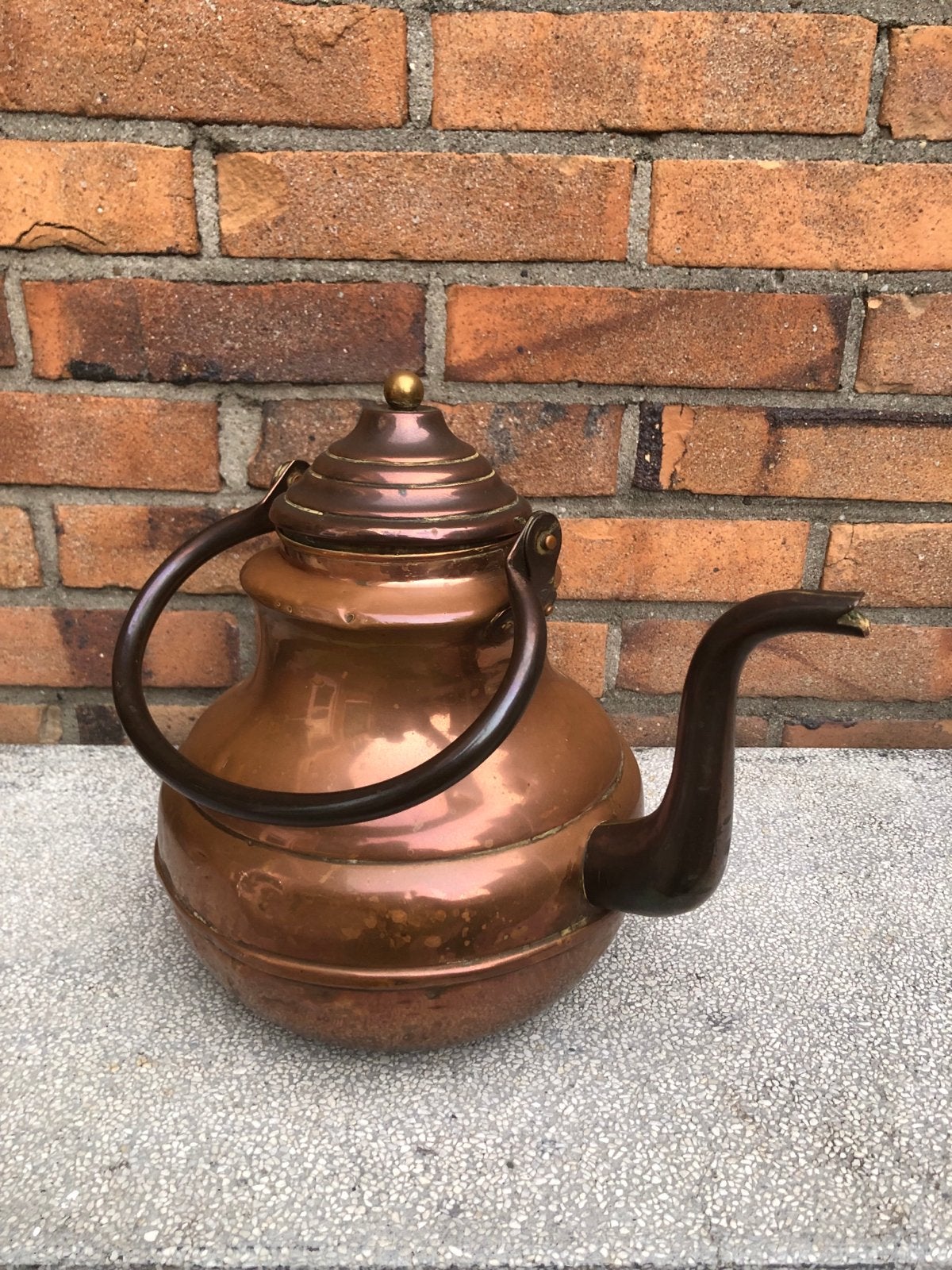 Antieke Koperen Theepot / Waterketel, Ophalen of Verzenden, Koper