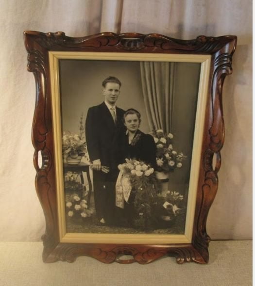 Prachtige antieke Houten artdeco Fotolijst - 43x33 / 35x25, Audio, Tv en Foto, Fotografie | Fotolijsten, Zo goed als nieuw, Standaard fotolijst