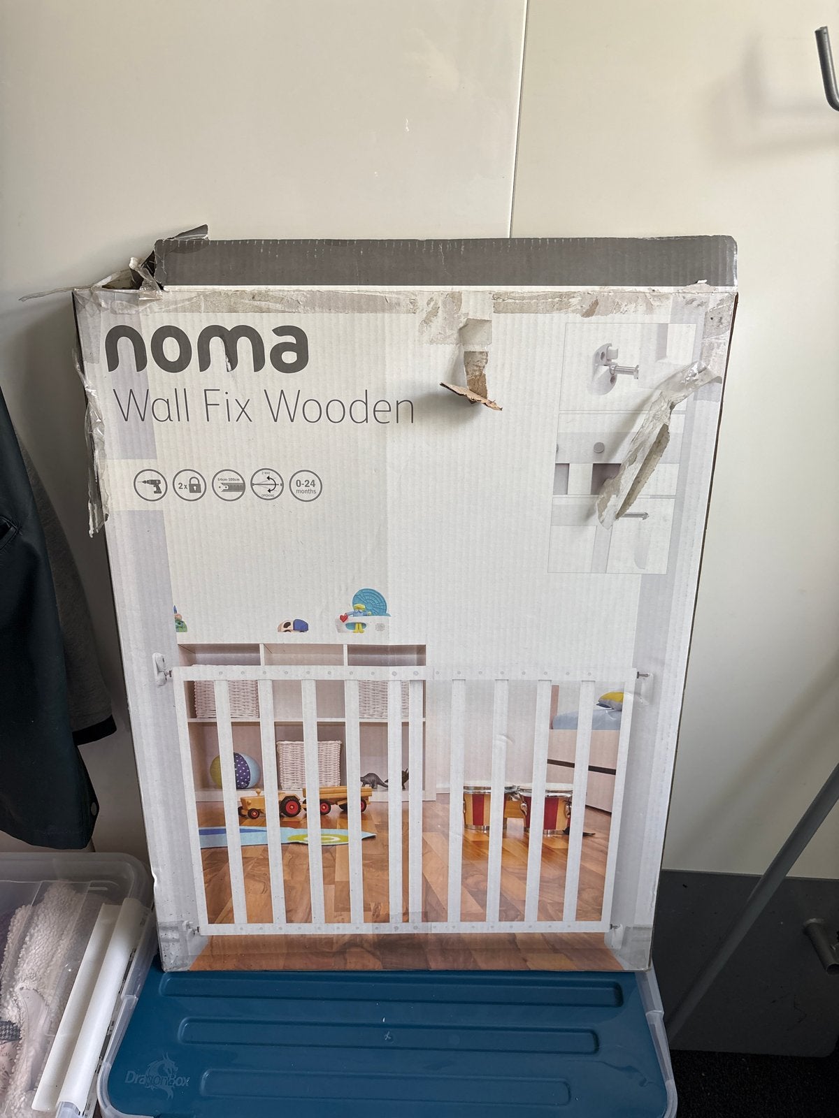 Noma Wall Fix Wooden Traphekje - Veiligheid voor Kinderen, Ophalen, Nieuw, Schroefhekje, Hout