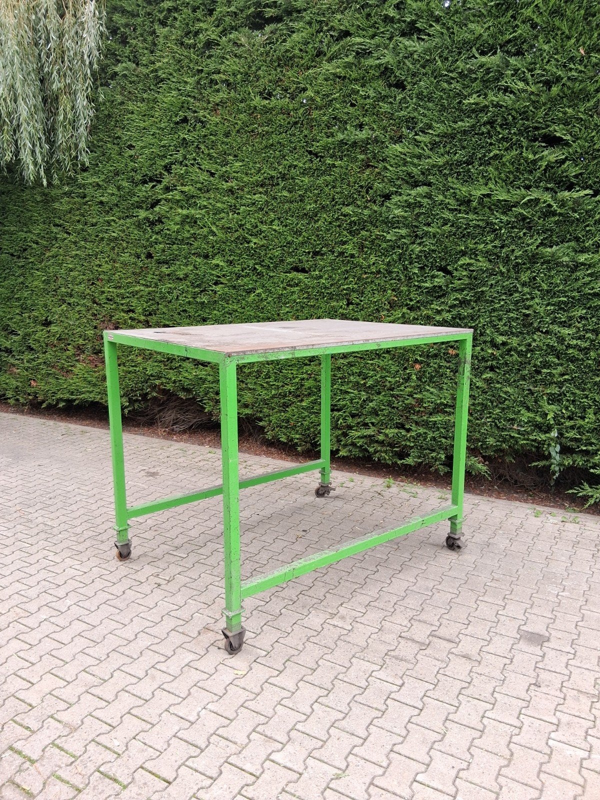 Stalen sorteertafel en werkbank, Ophalen, Gebruikt