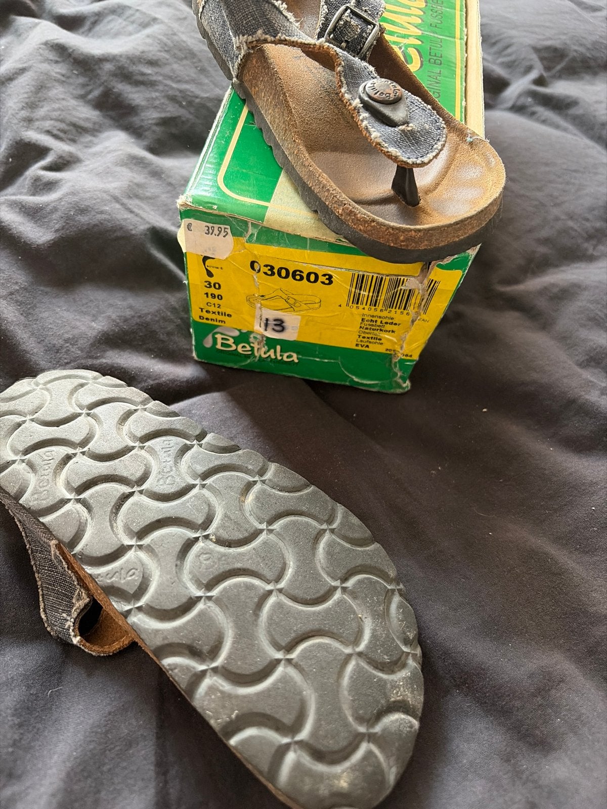 Betula Jeans teenslippers maat 30, Gebruikt, Jongetje of Meisje, Betula, Overige typen